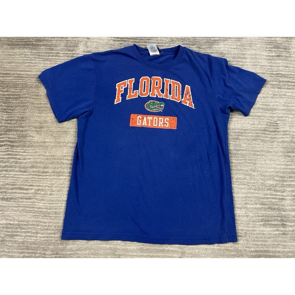 Florida Gators Genuine Stuff Shirt Mens Medium Blue‎ Short Sleeve Cotton